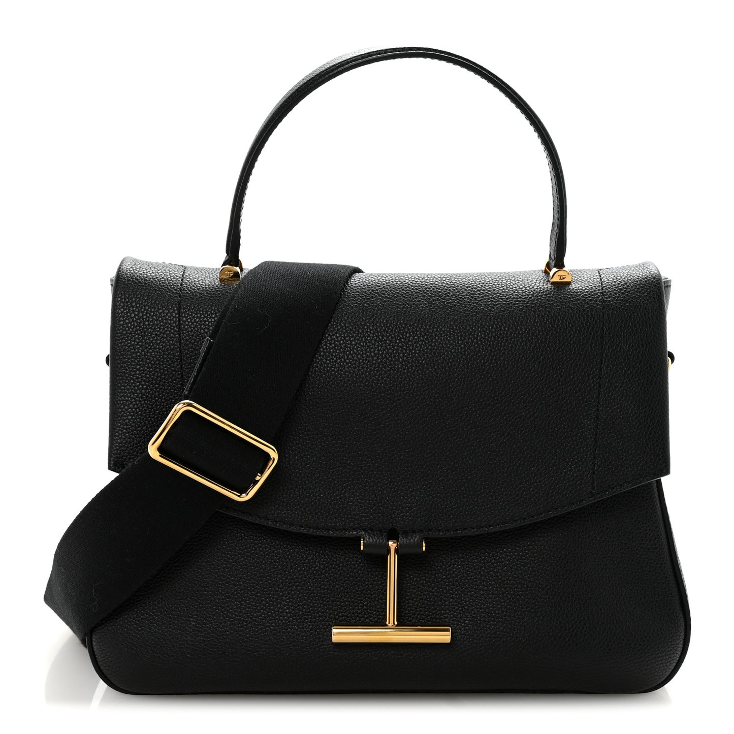 Calfskin Tara Top Handle Bag Black