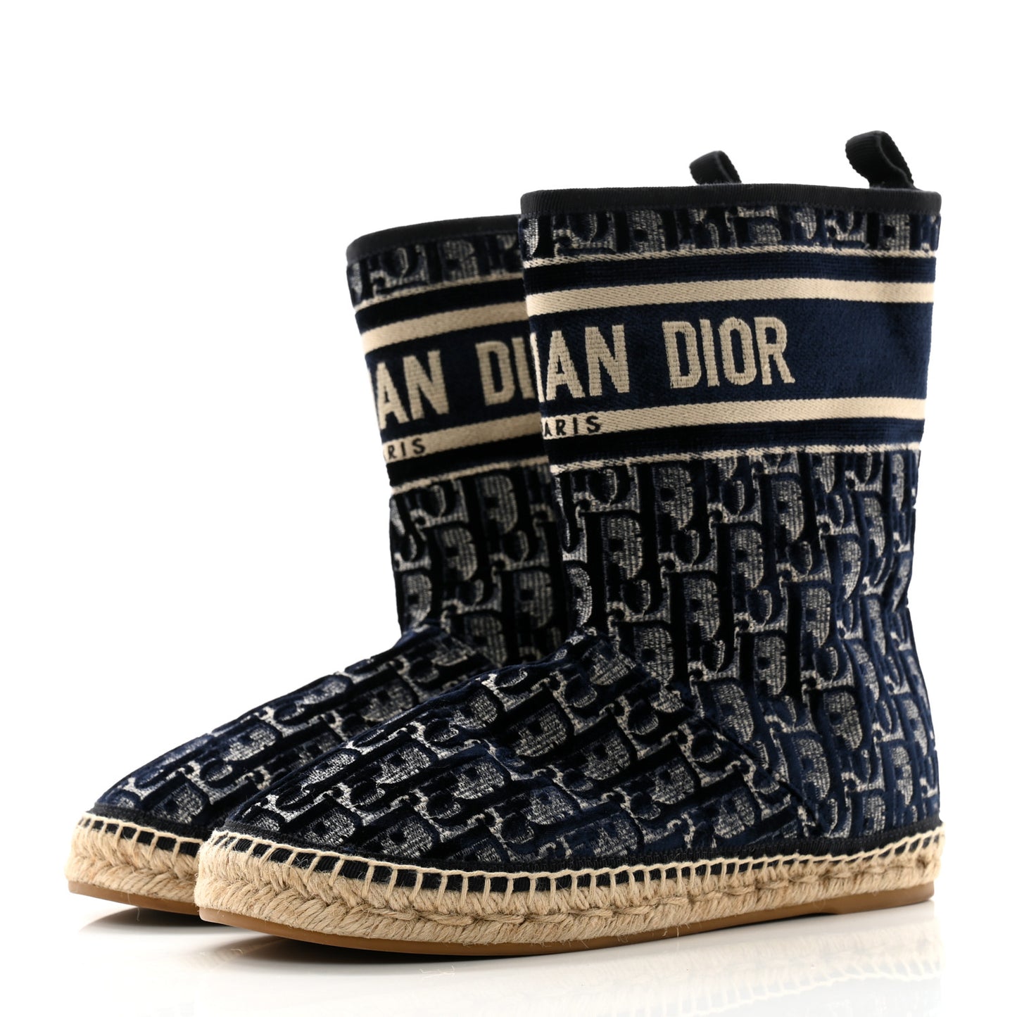 Velvet Oblique Granville Espadrille Boots 38.5 Deep Blue