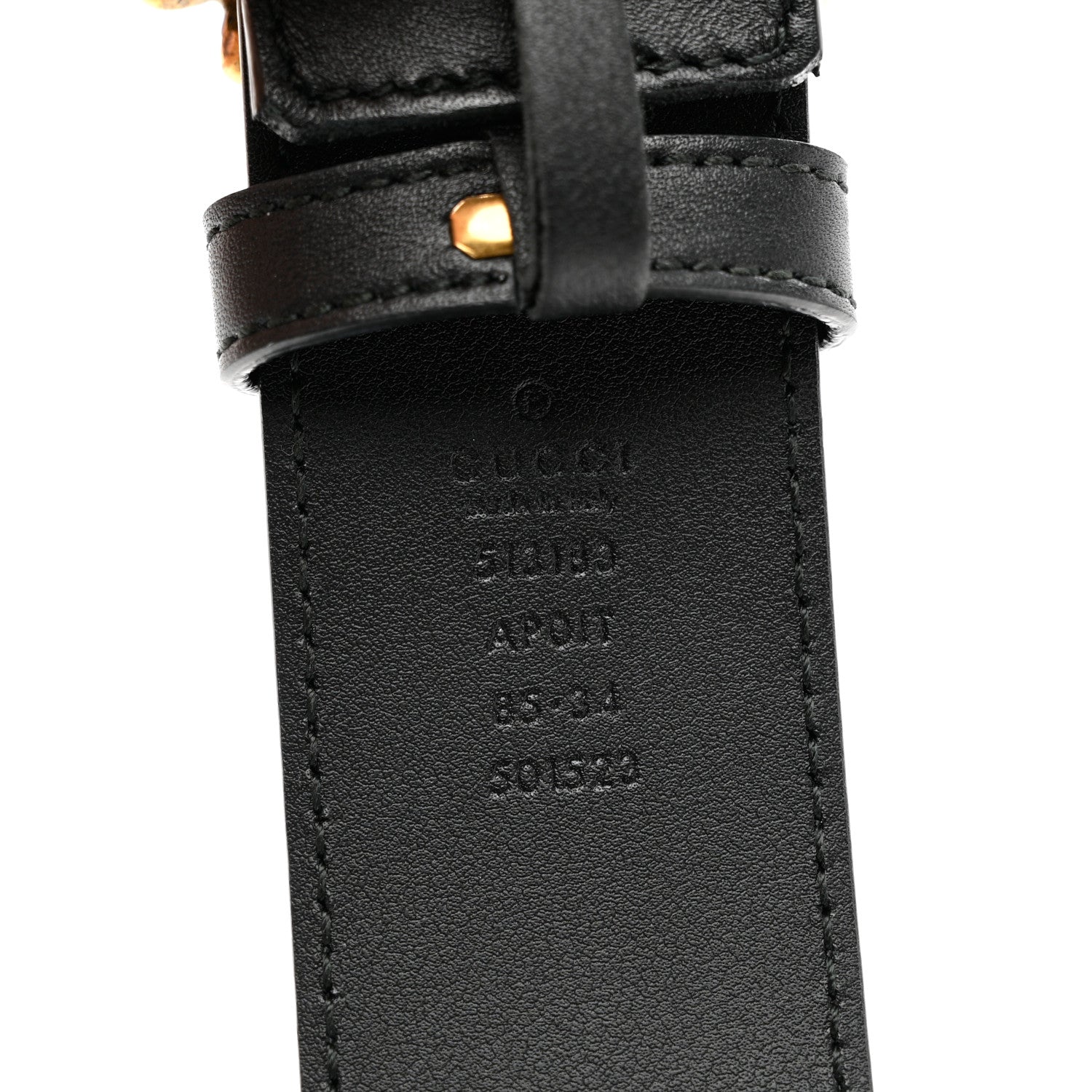 Gucci Calfskin Crystal Double G 40mm Belt 85 34 Black Multicolor 3 of 5