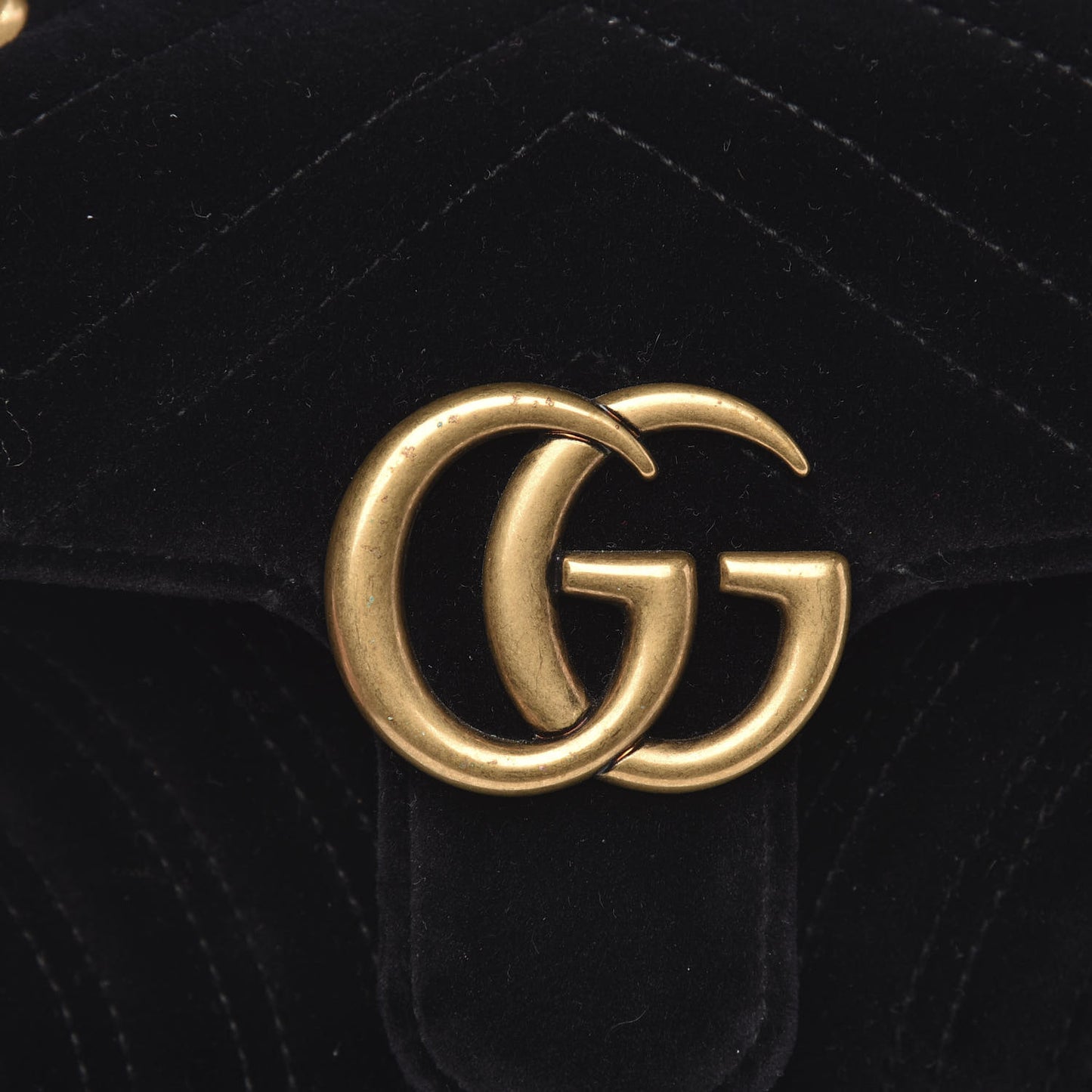 Velvet Matelasse Mini GG Marmont Shoulder Bag Black