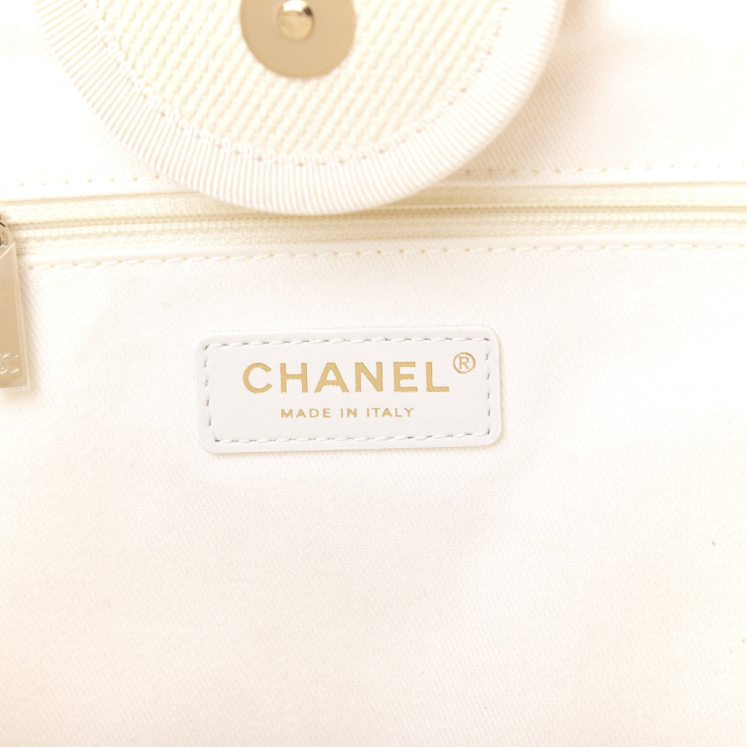 Chanel Canvas Pearl Medium Deauville Tote Ecru Beige 5 of 9