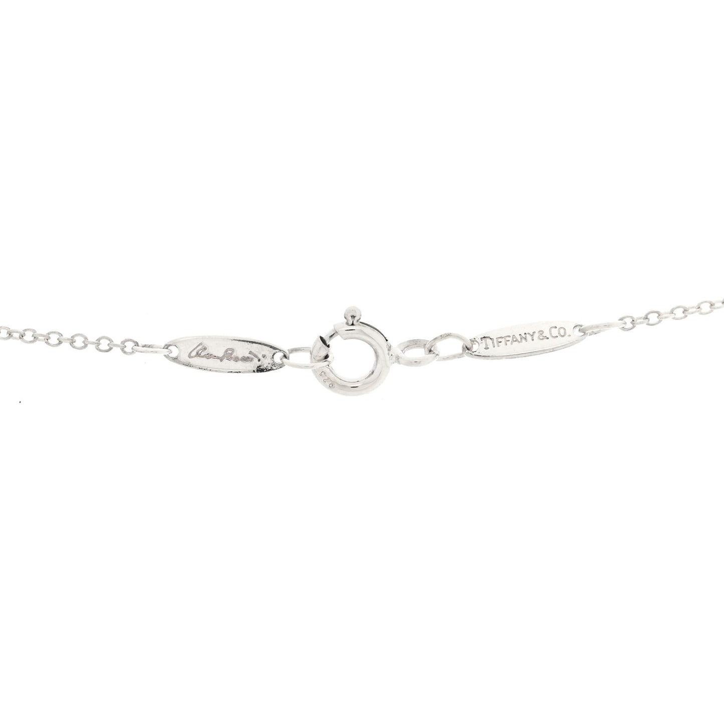 Sterling Silver 16mm Elsa Peretti Open Heart Pendant Necklace