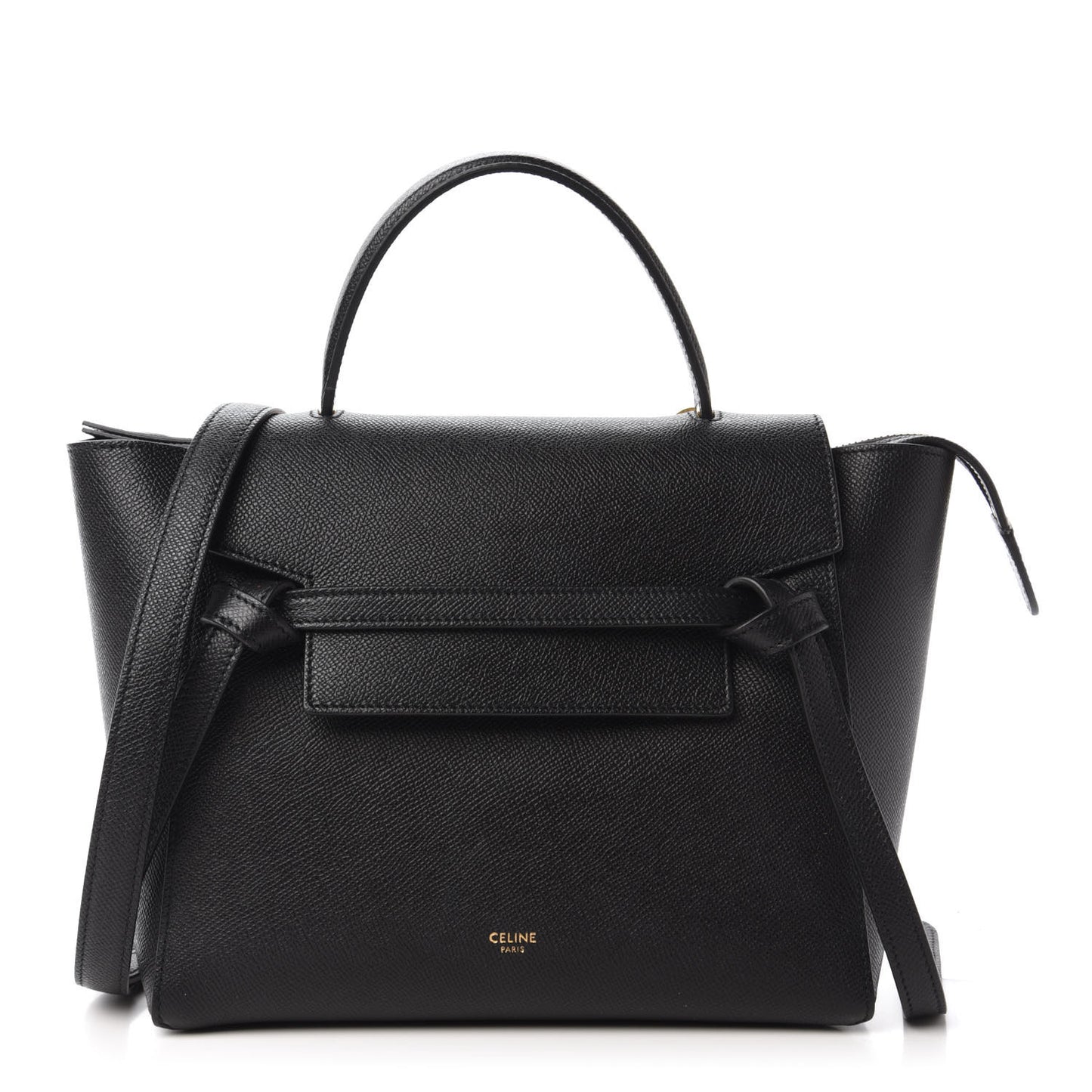 Grained Calfskin Micro Belt Bag Black