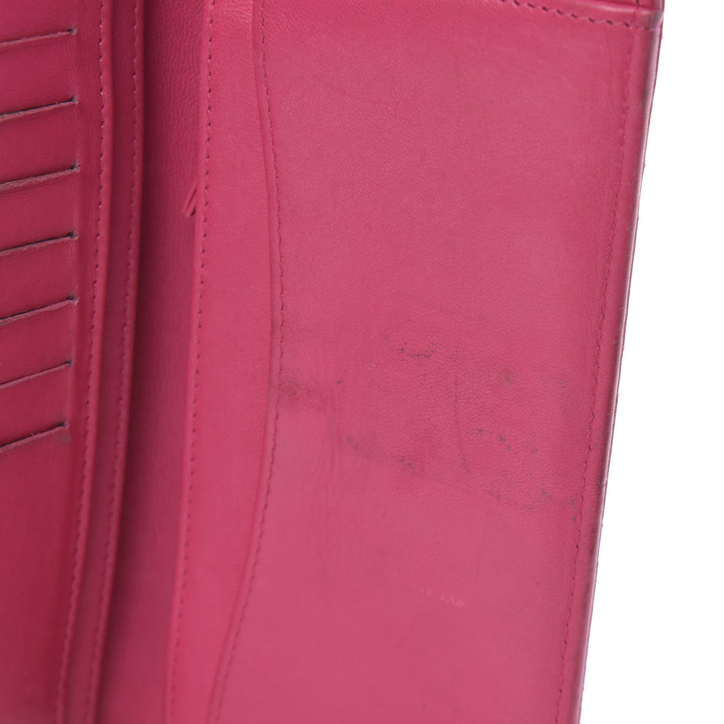 Lambskin Quilted Yen Wallet Fuchsia