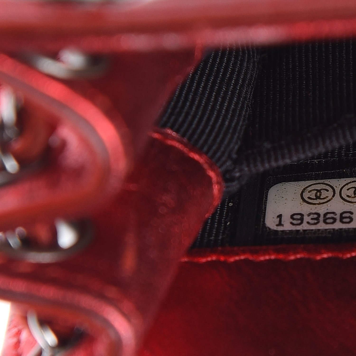Chanel Metallic Patent Crossbody CC Phone Holder Red 8 of 9