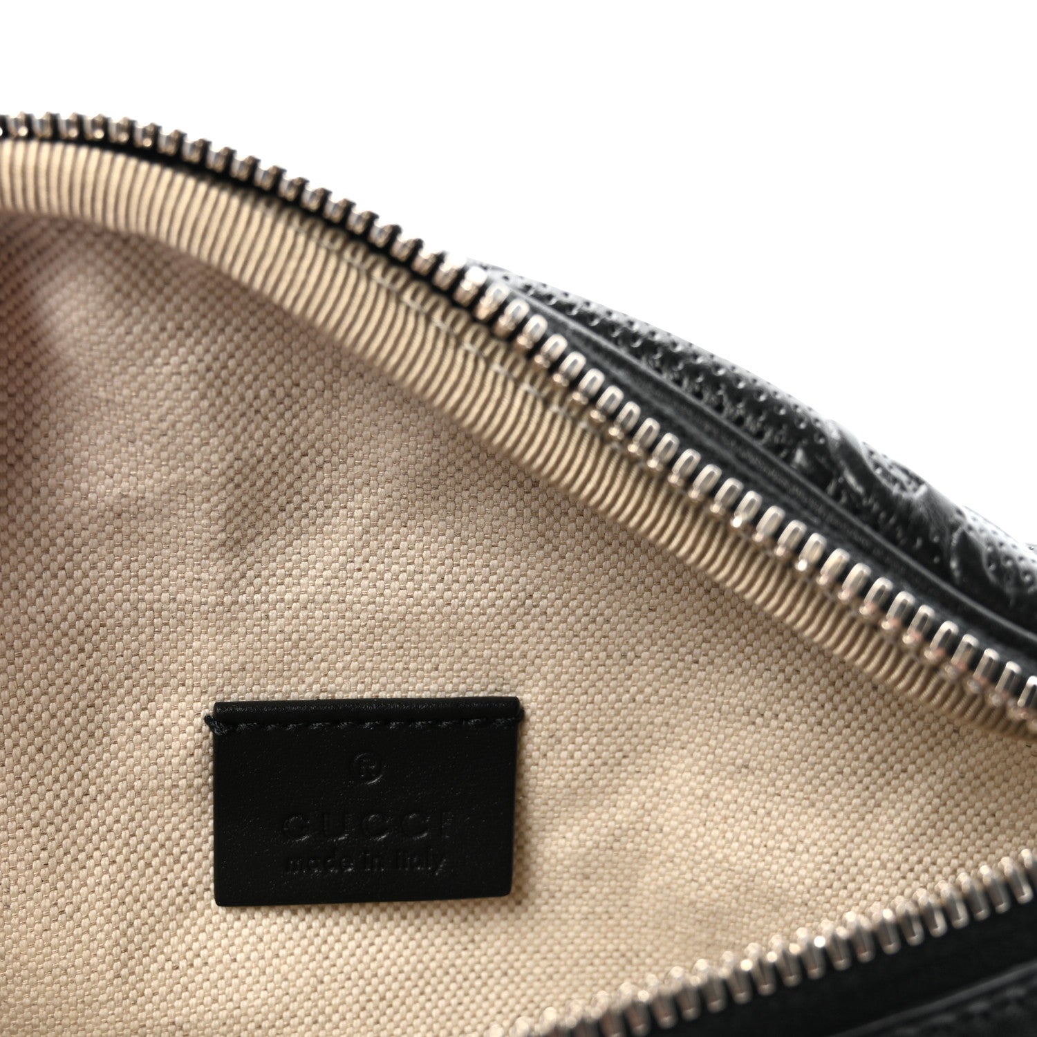 Gucci Calfskin GG Tennis Embossed Belt Bag Black 6 of 10