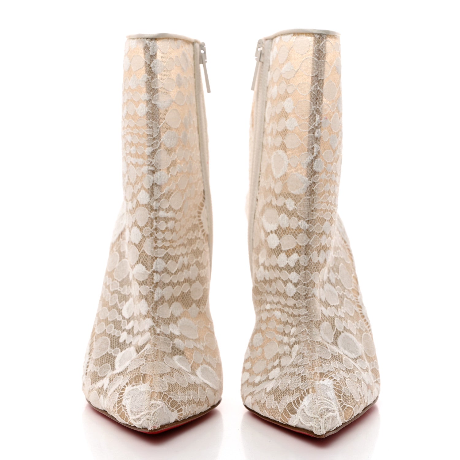 Christian Louboutin Lace Gipsybootie 100 Ankle Boots 38.5 White 2 of 7