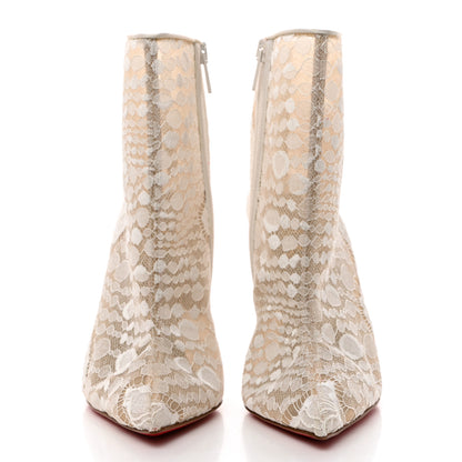 Christian Louboutin Lace Gipsybootie 100 Ankle Boots 38.5 White 2 of 7