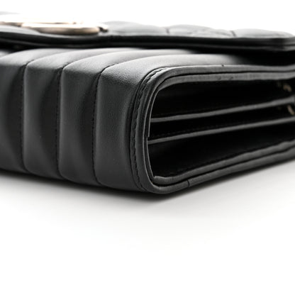 Gucci Calfskin Matelasse Aria GG Marmont Chain Wallet Black 11 of 12