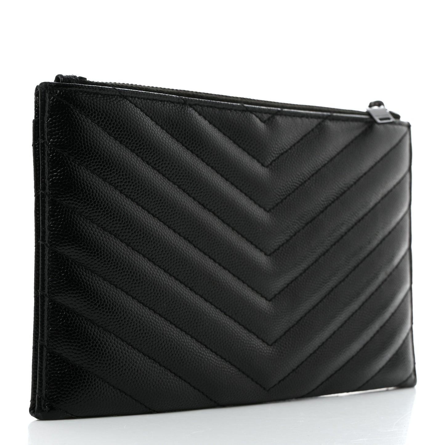 Grain De Poudre Chevron Monogram Bill Pouch Black