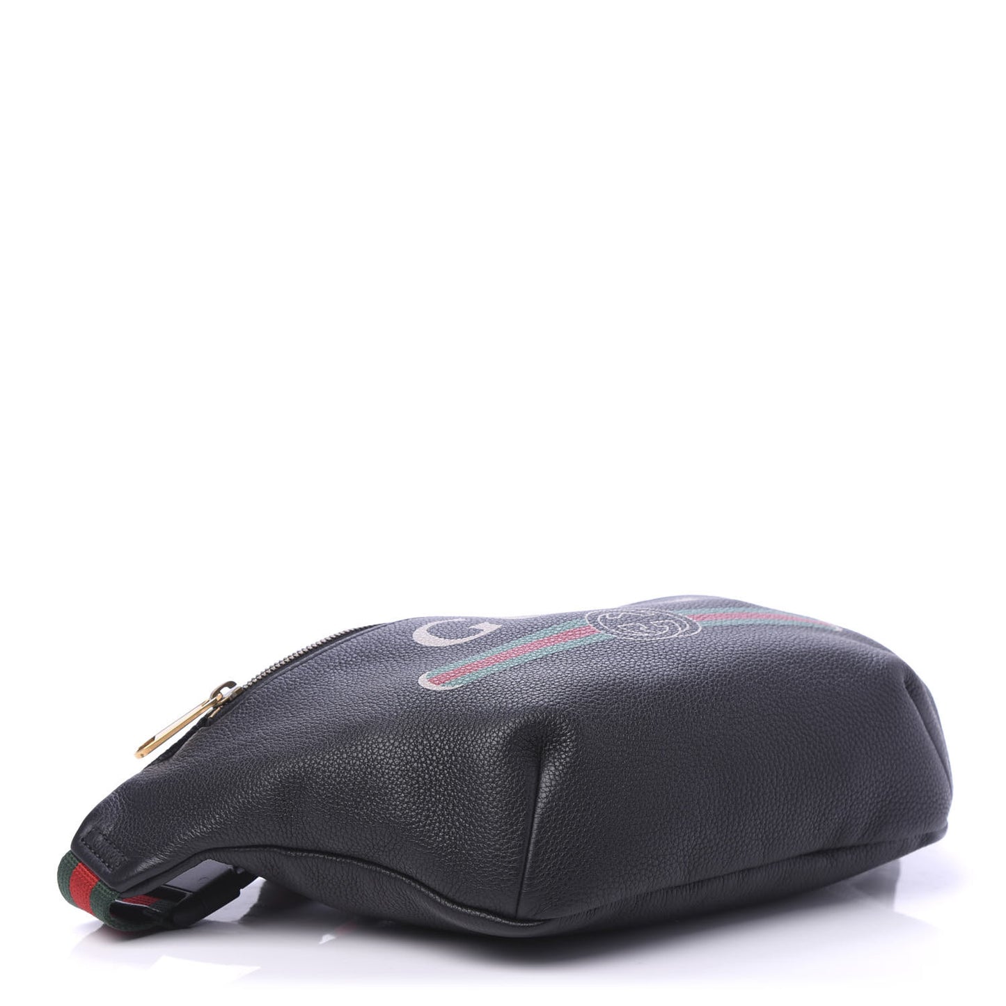 Grained Calfskin Logo Belt Bag Black
