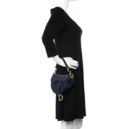 Christian Dior Grained Calfskin Mini Saddle Bag Navy 2 of 10