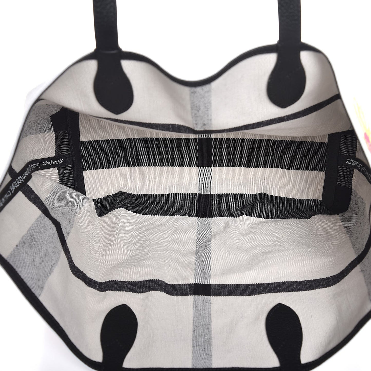 Coated Canvas Medium Reversible Doodle Tote White Black Pink