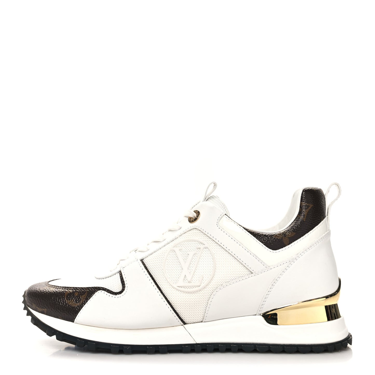 Calfskin Monogram Run Away Sneakers 39 White