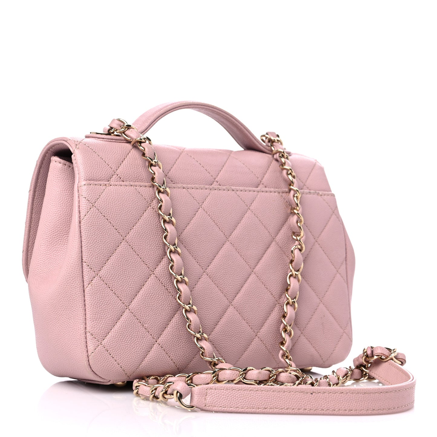 Caviar Quilted Medium Business Affinity Flap Light Pink