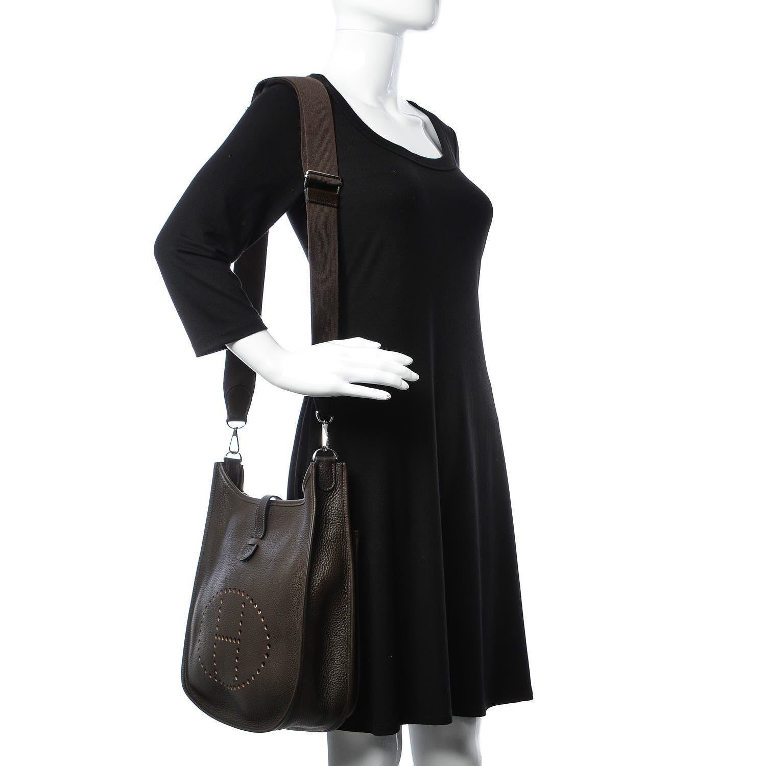 Hermes Taurillon Clemence Evelyne III GM Chocolate 2 of 7