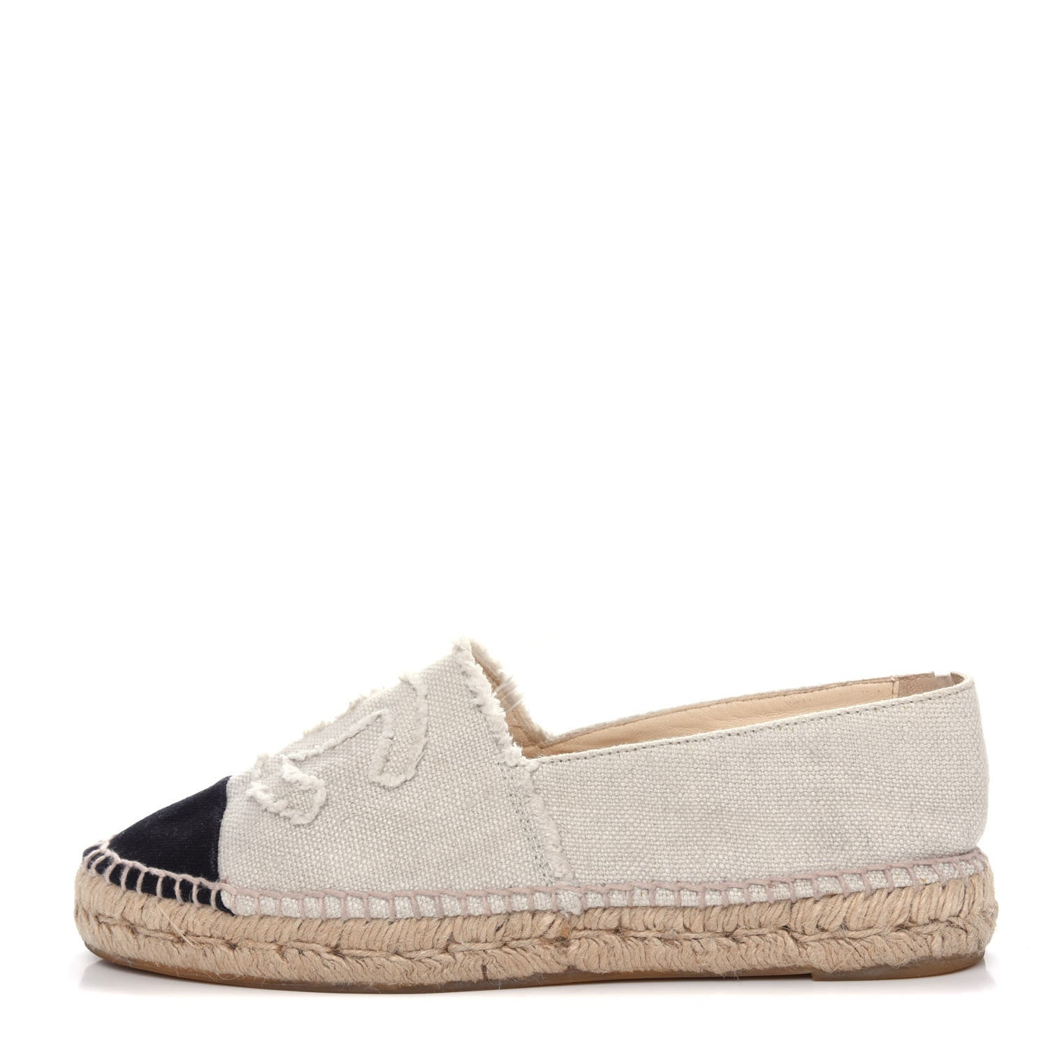 Chanel Linen CC Espadrilles 40 Beige Black 1 of 11