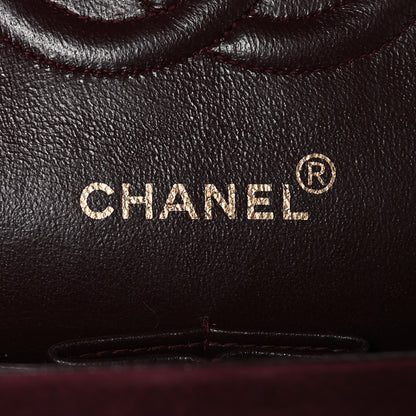 Chanel Suede Quilted Medium Double Flap Burgundy 6 of 10