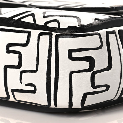 Fendi X JOSHUA VIDES Nappa FF Embossed Baguette White Black 9 of 9