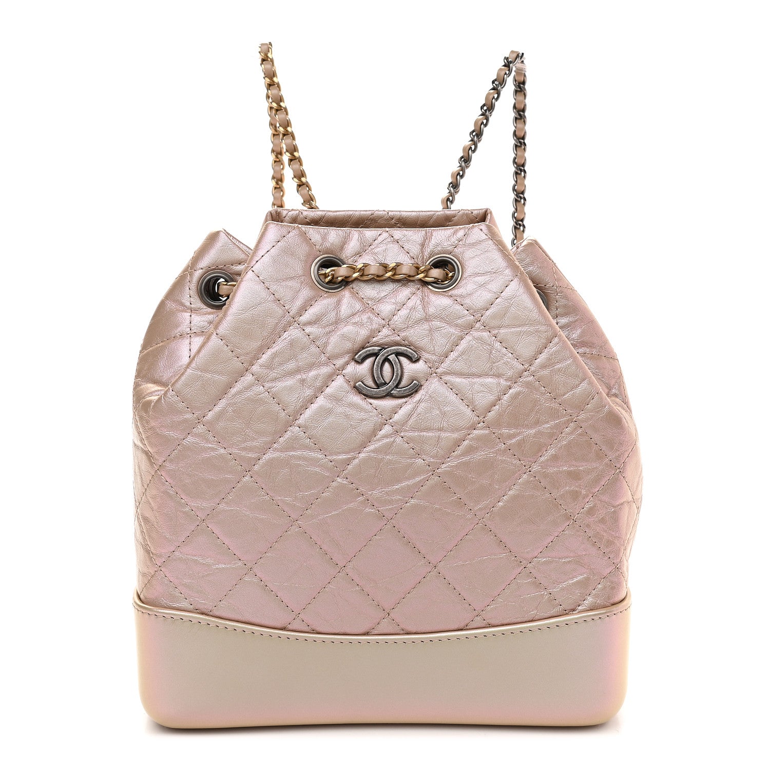 Chanel Iridescent Lambskin Calfskin Small Quilted Gabrielle Backpack Light Pink 1 of 9