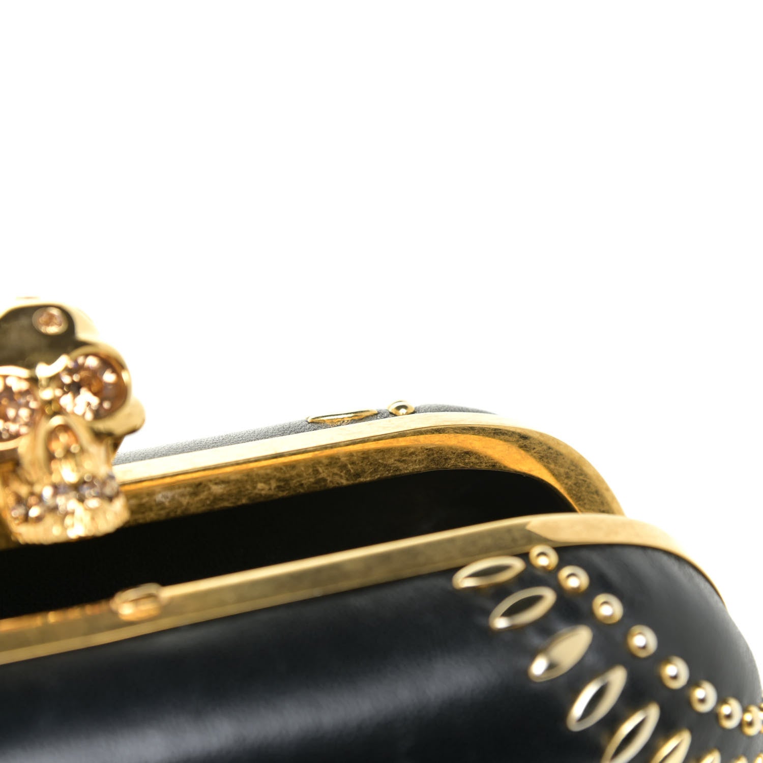 Alexander McQueen Nappa Studded Skull Box Clutch Black 9 of 16