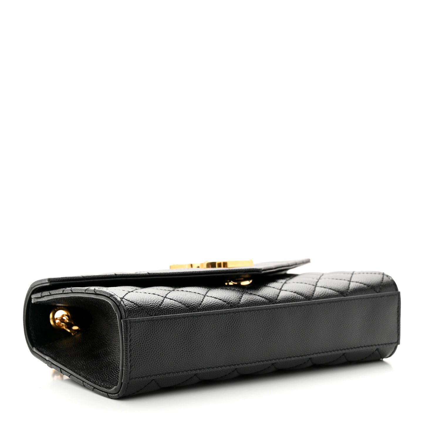 Grain De Poudre Textured Mixed Matelasse Triquilt Small Monogram Satchel Black