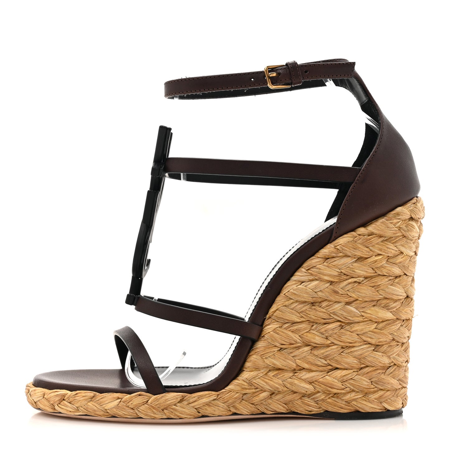 Calfskin Cassandra 105 Espadrille Wedges 37 Chocolate