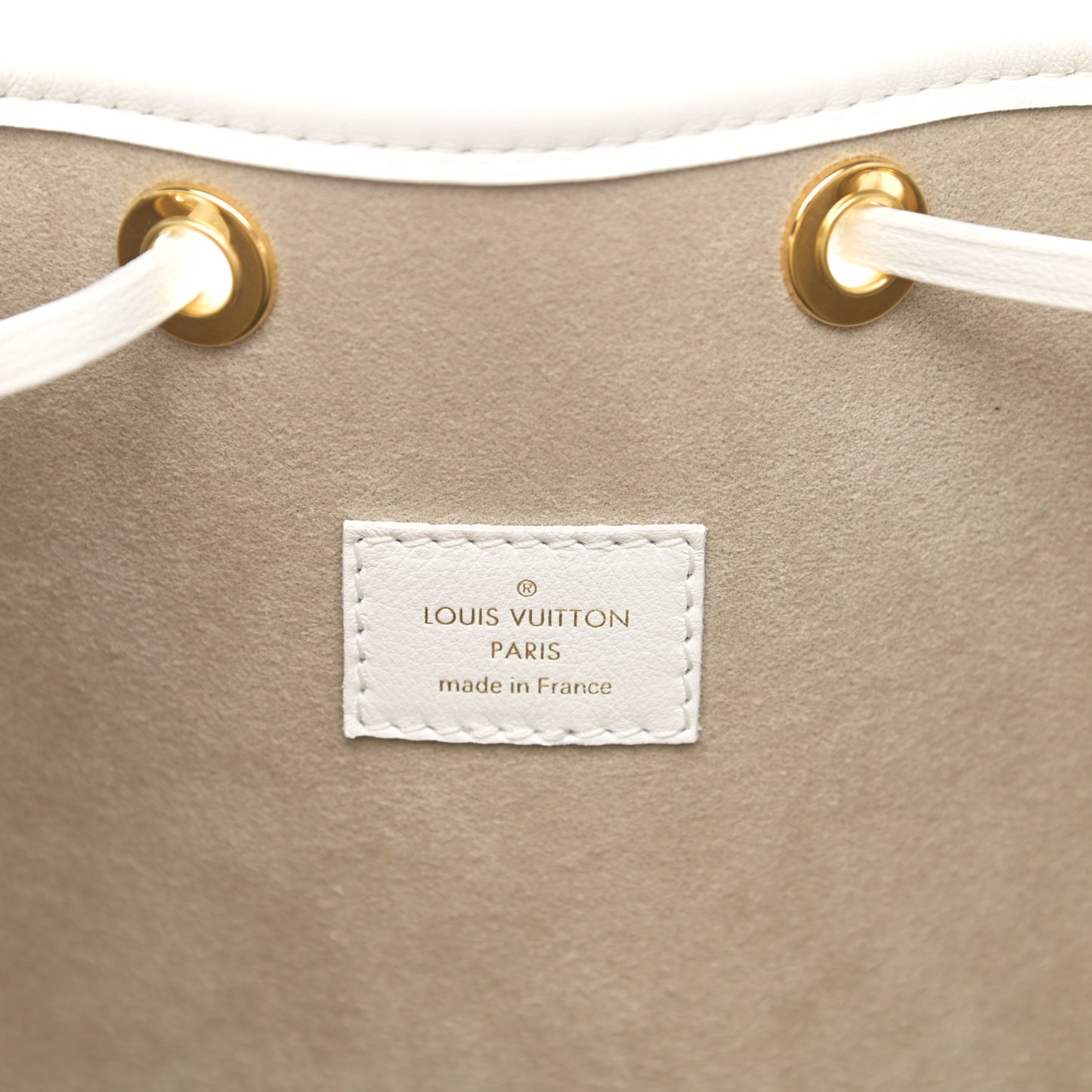 Calfskin Monogram Cutout Petit Noe White