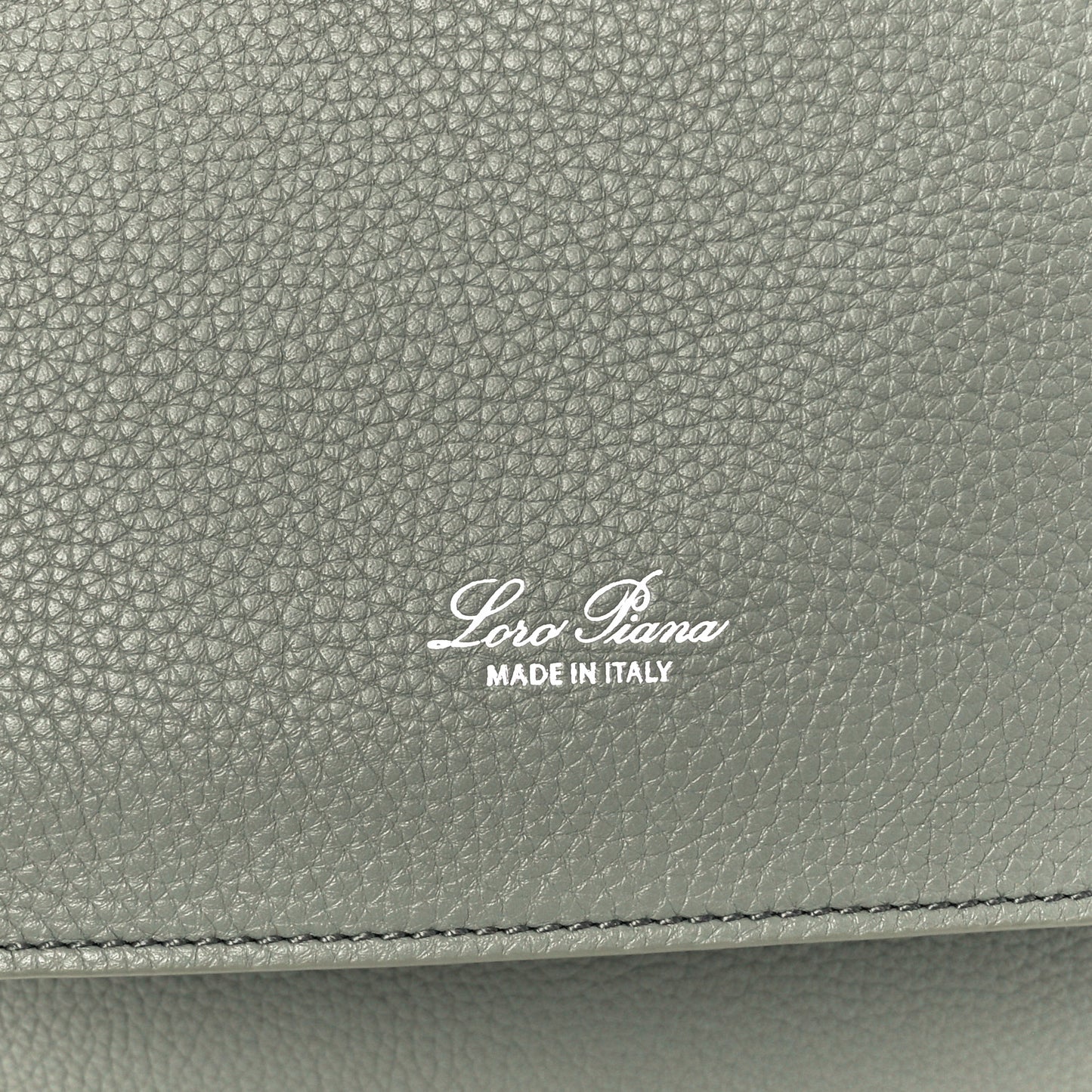 Grained Calfskin Large Bale Bag Yerba Mate