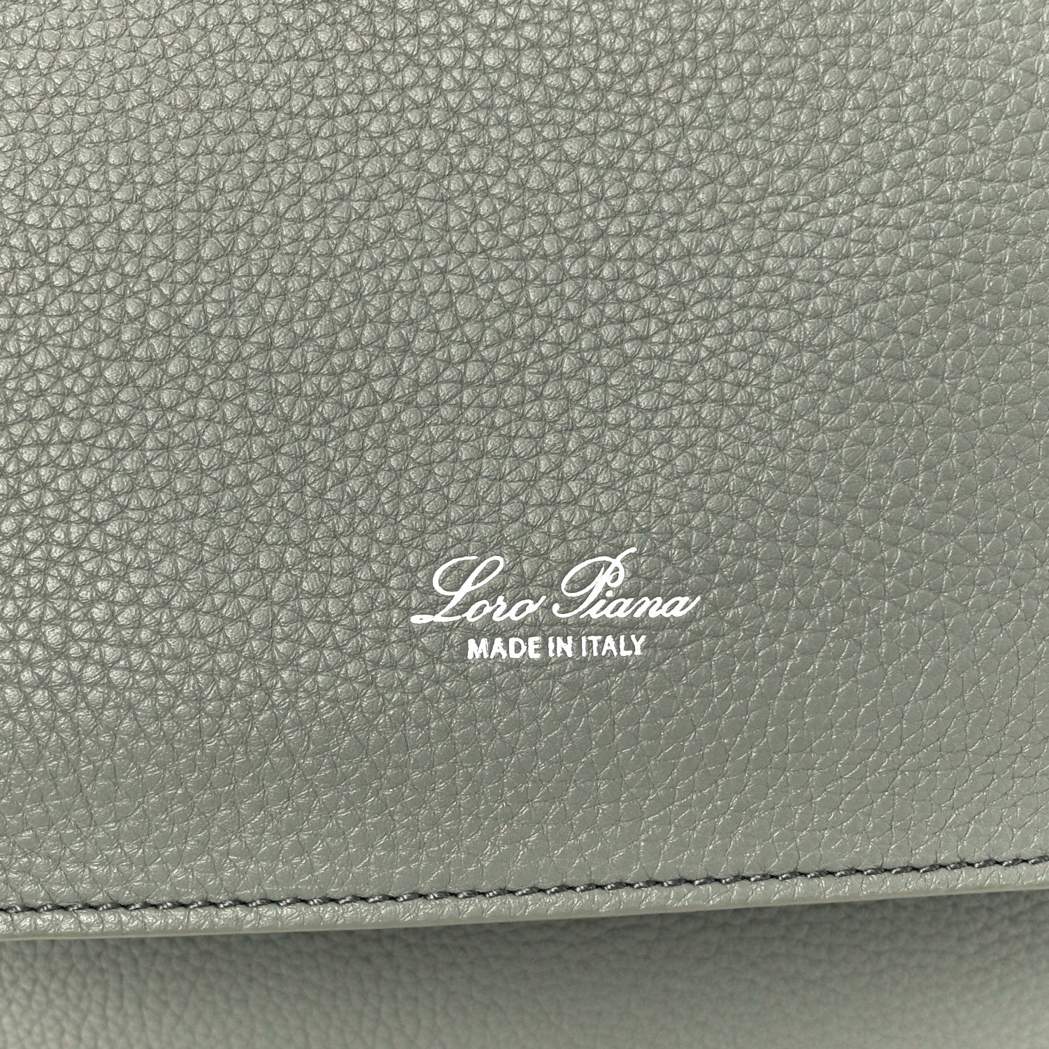 Loro Piana Grained Calfskin Large Bale Bag Yerba Mate 9 of 13