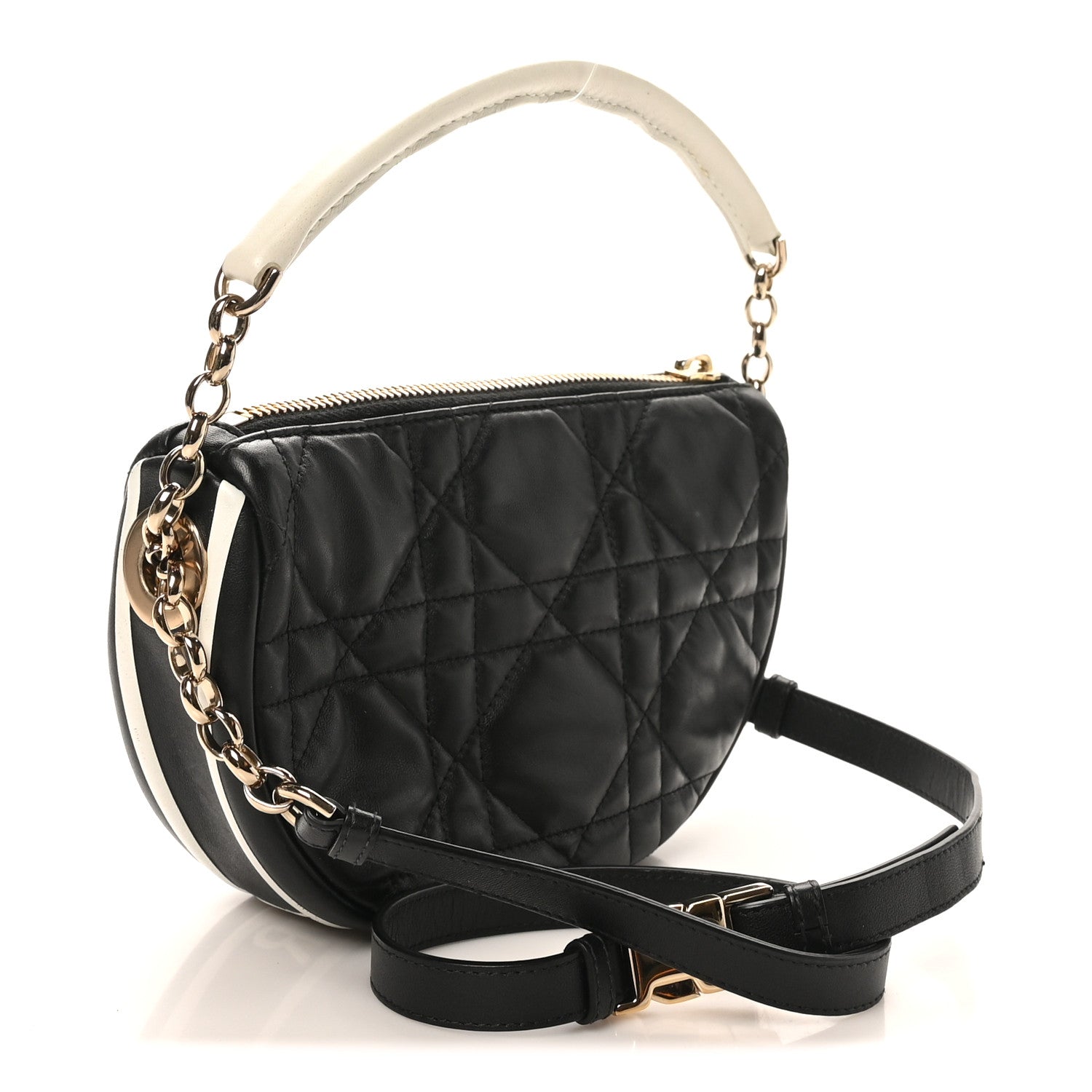 Christian Dior Lambskin Cannage Small Dior Vibe Hobo Bag Black 3 of 11