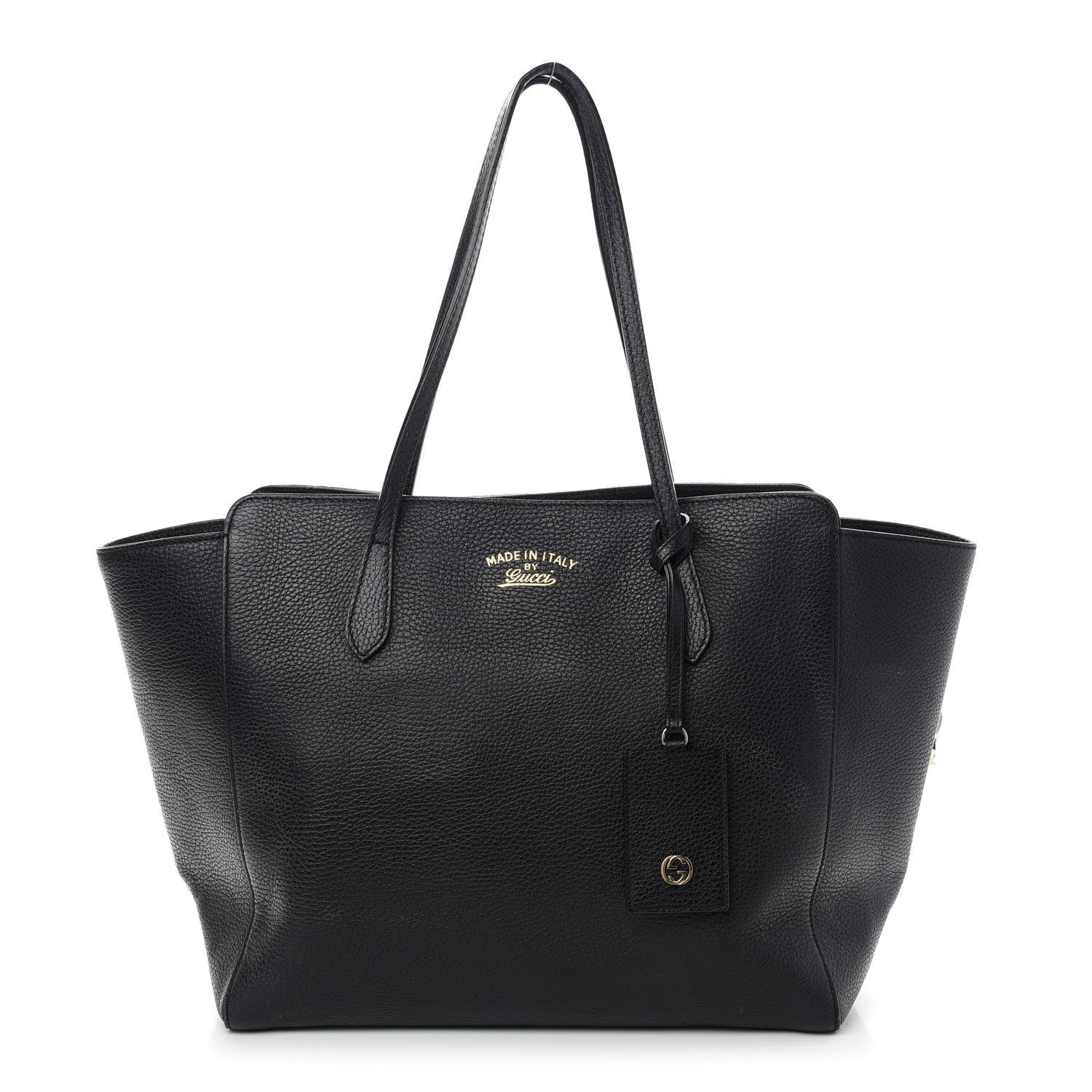 Gucci Pebbled Calfskin Medium Swing Tote Black 1 of 14