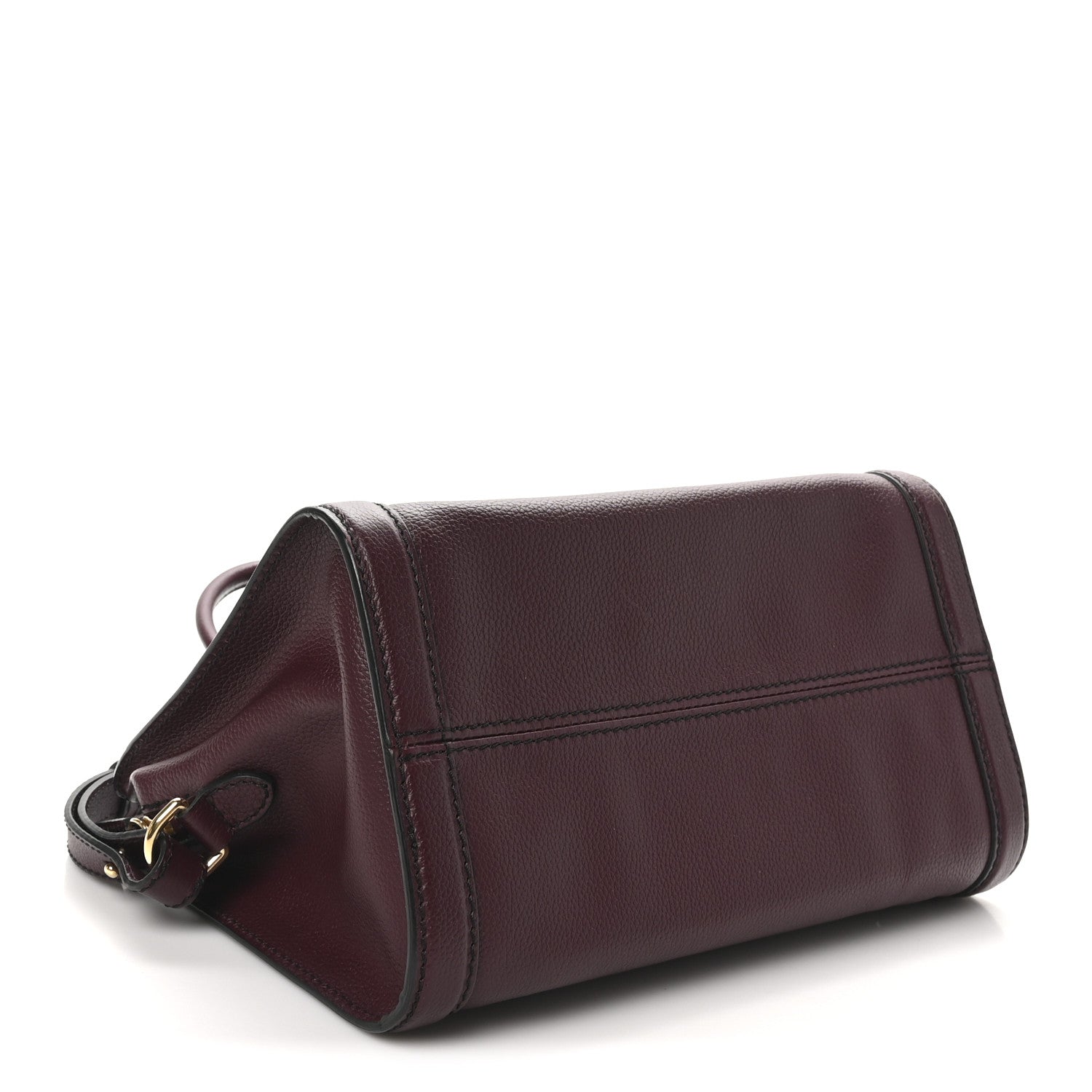 Alexander McQueen Pebbled Calfskin Small Skull Padlock Zip Around Tote Burgundy 4 of 10