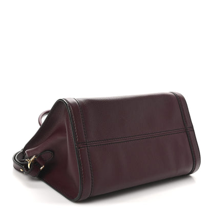 Alexander McQueen Pebbled Calfskin Small Skull Padlock Zip Around Tote Burgundy 4 of 10