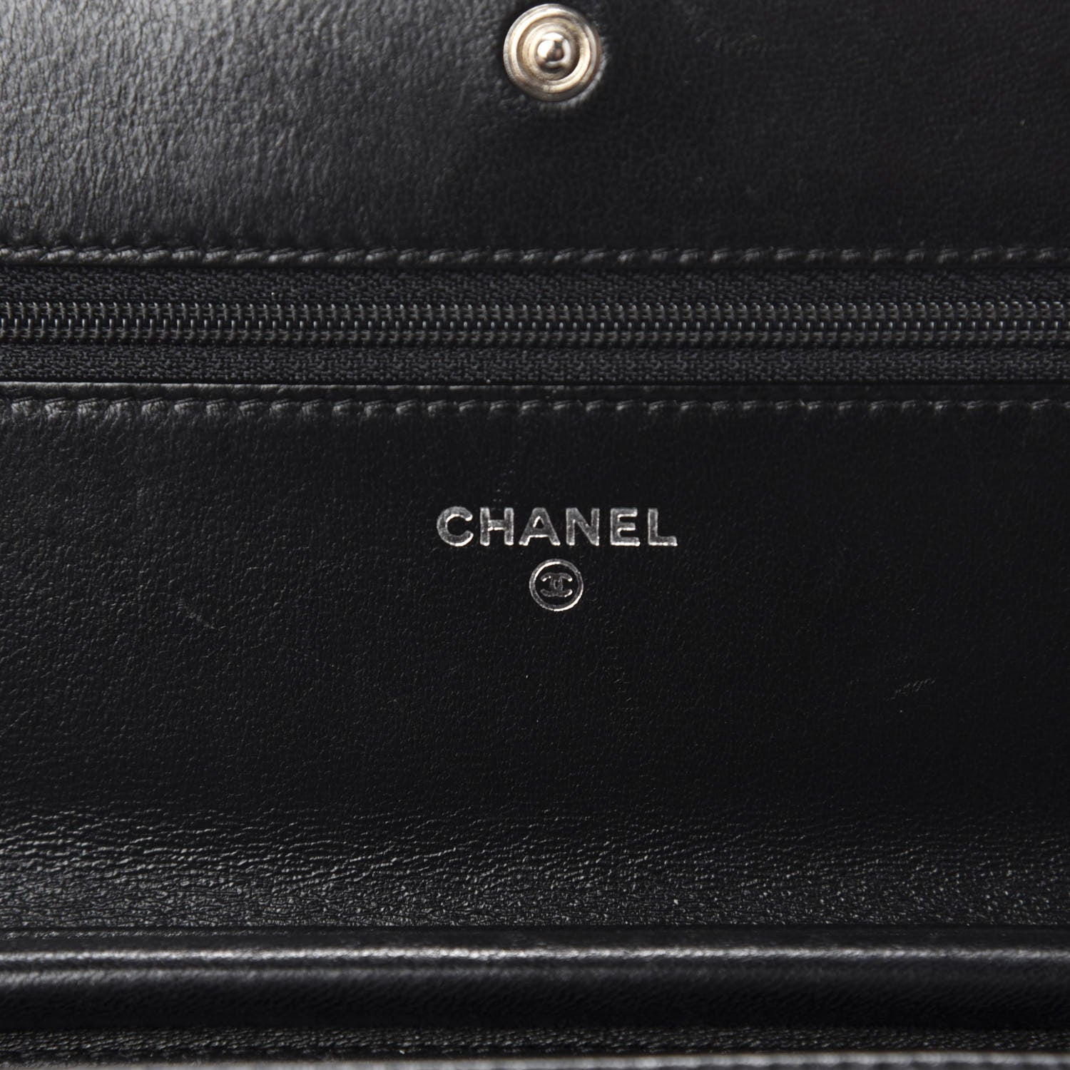 Chanel Lambskin Quilted Boy Wallet On Chain WOC Black 8 of 12