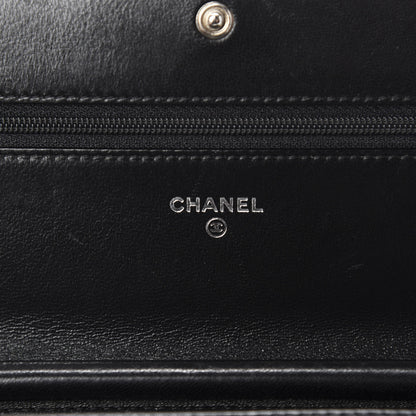 Chanel Lambskin Quilted Boy Wallet On Chain WOC Black 8 of 12