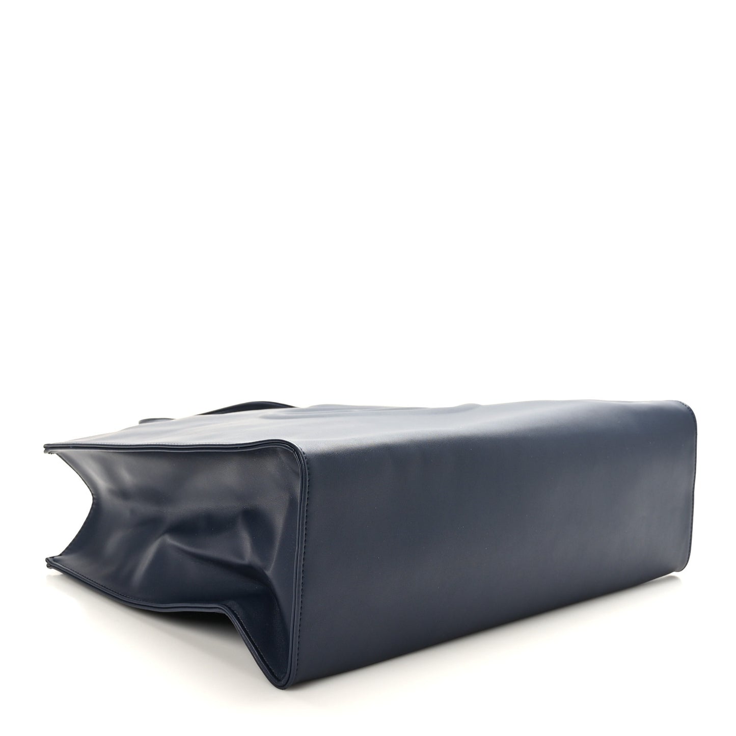 Vegan Leather Medium Shopping Bag Navy