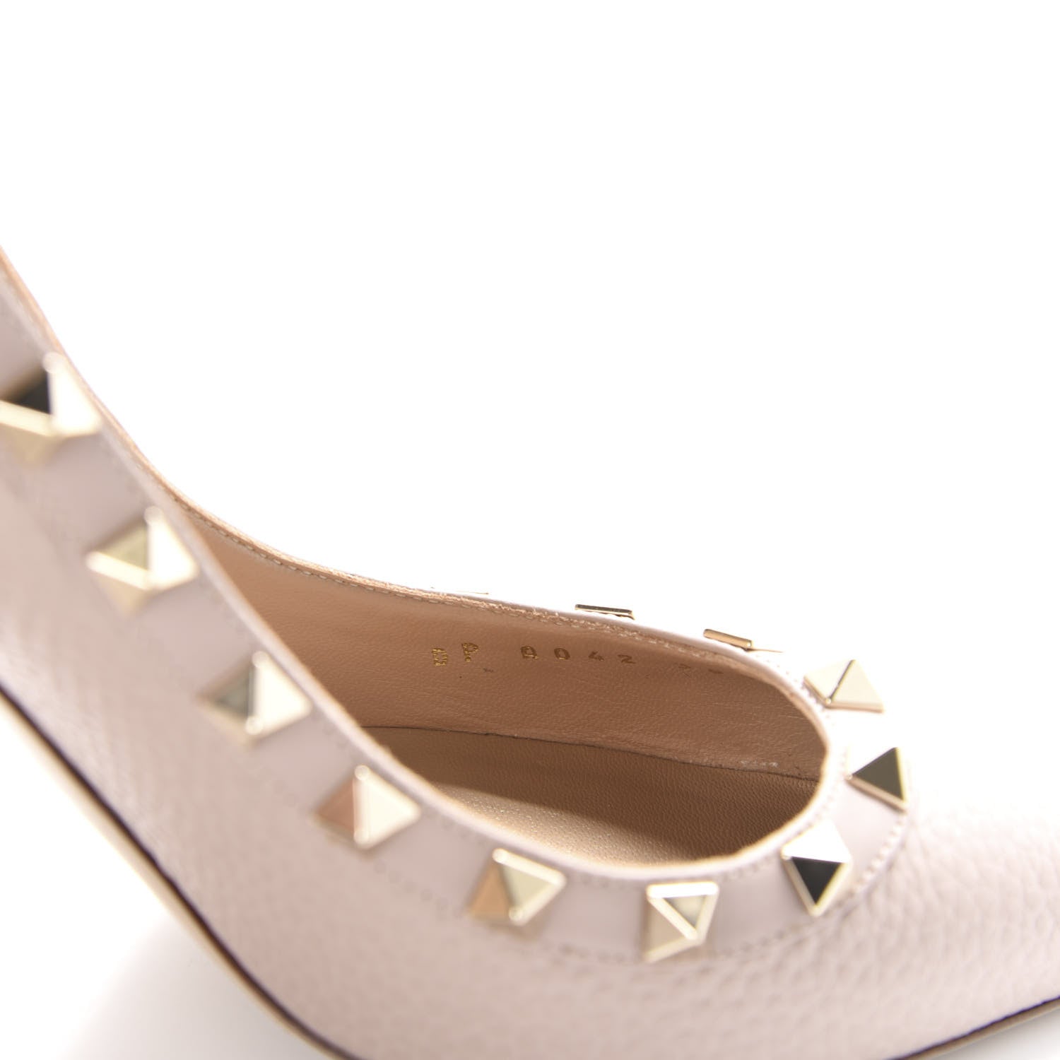 Valentino Garavani Pebbled Calfskin Rockstud 85mm Pumps 36.5 Poudre 9 of 10