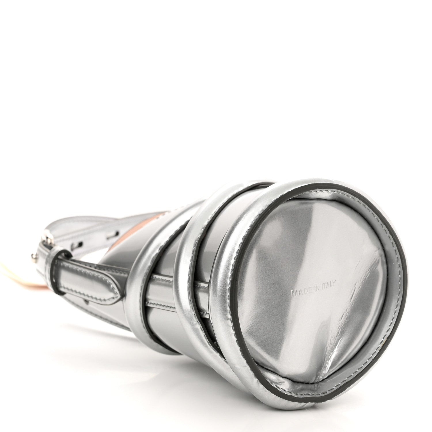 Alexander McQueen Metallic Calfskin The Curve Mini Shoulder Bag Silver 4 of 11