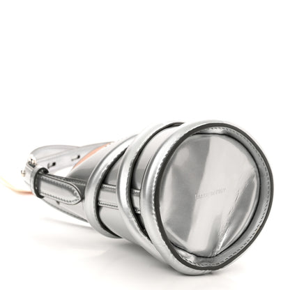 Alexander McQueen Metallic Calfskin The Curve Mini Shoulder Bag Silver 4 of 11