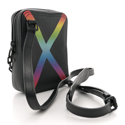 Louis Vuitton Taiga Rainbow Danube Messenger Black 3 of 10