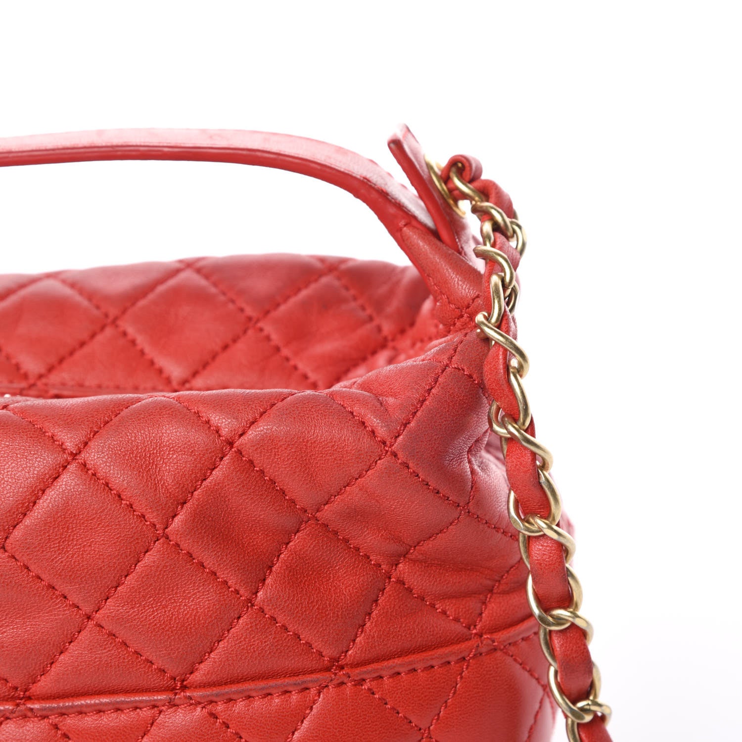 Chanel Lambskin Quilted Hobo Red 12 of 21