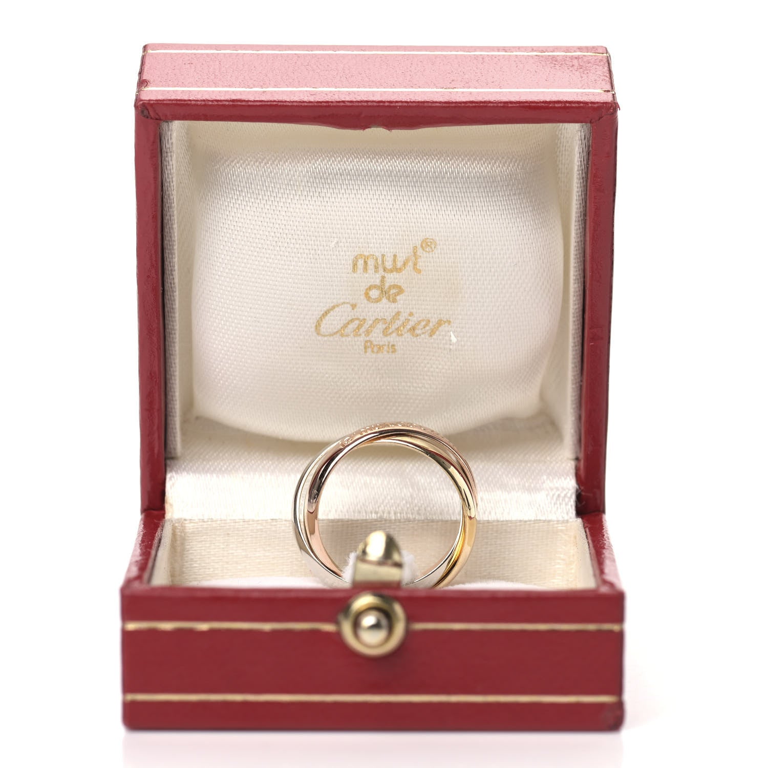 Cartier 18K Pink Yellow White Gold Classic Les Must De Cartier Trinity Ring 49 4.75 6 of 6