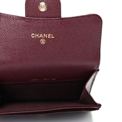 Chanel Iridescent Caviar Quilted Flap Card Holder Wallet Burgundy 4 of 6