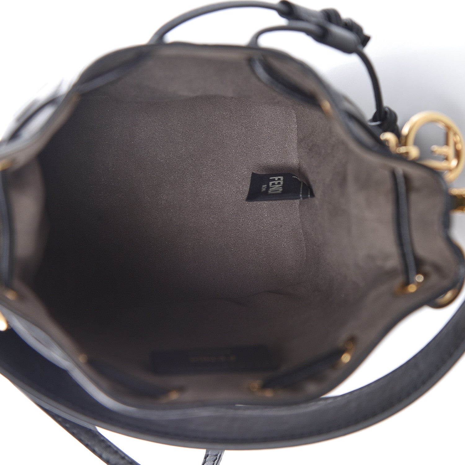 Fendi Vitello Liberty F is Fendi Bi-Color FF 1974 Embossed Mini Mon Tresor Bucket Bag Maya Black 5 of 11