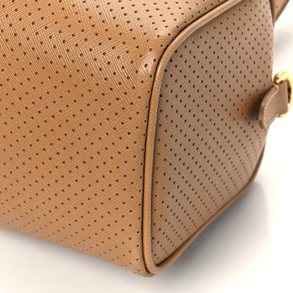 Prada Saffiano Perforated Striped Boston Cuoio Mimosa 8 of 8