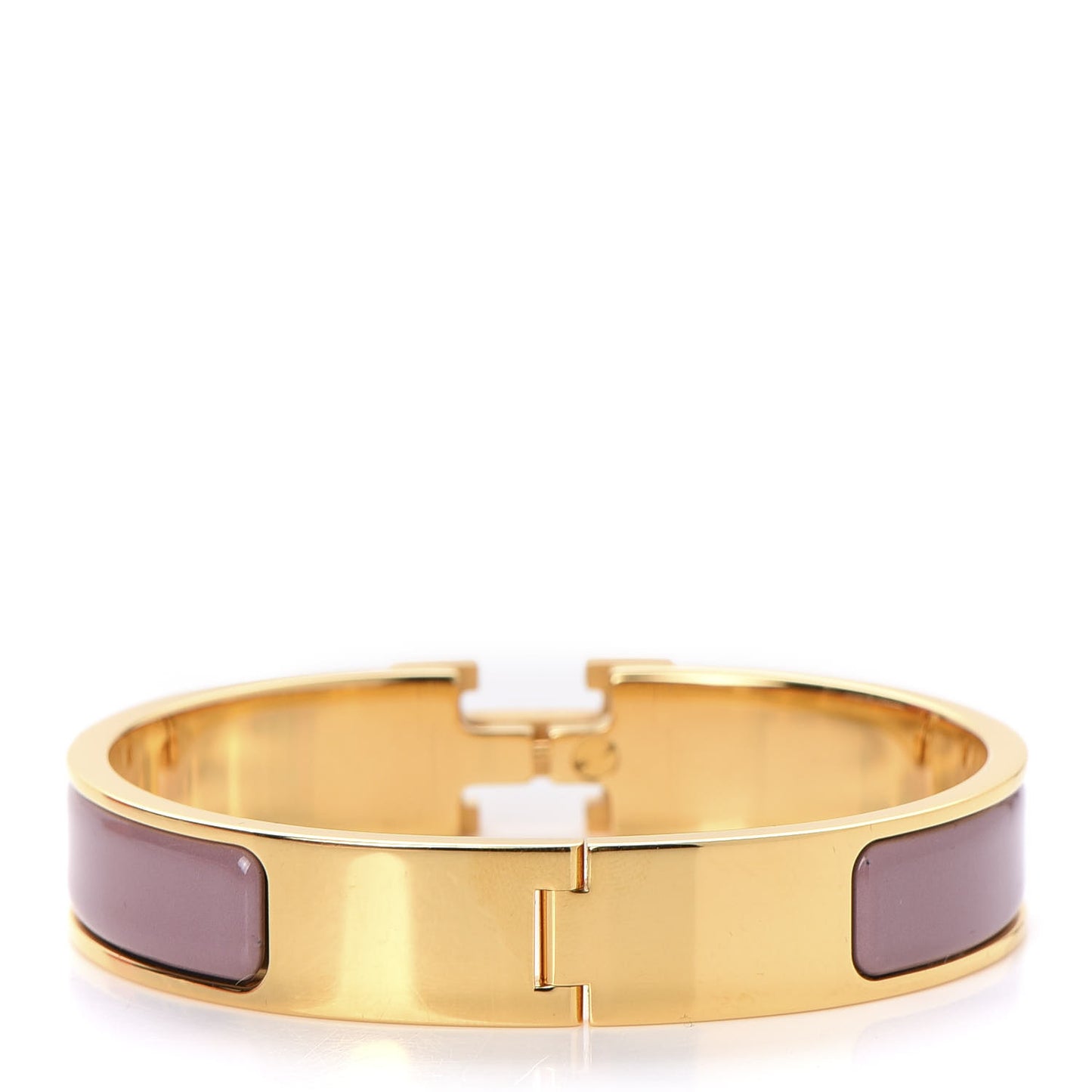 Enamel Narrow Clic Clac H Bracelet PM Bois De Rose
