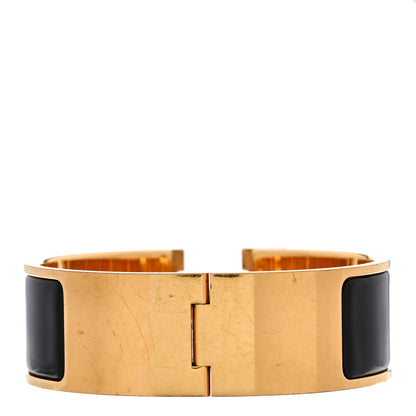 Hermes Enamel Wide Clic Clac H Bracelet GM Black 3 of 4