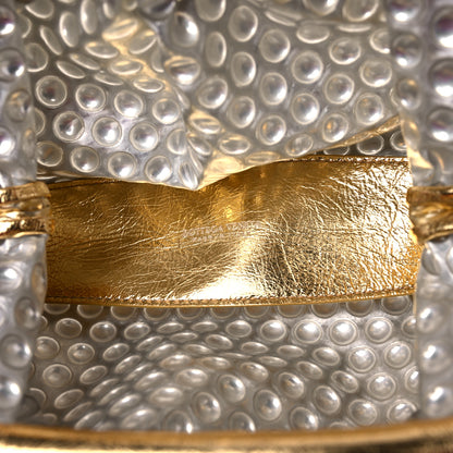 Bottega Veneta Metallic Fabric Bubble Wrap The Mini Pouch Gold 6 of 8