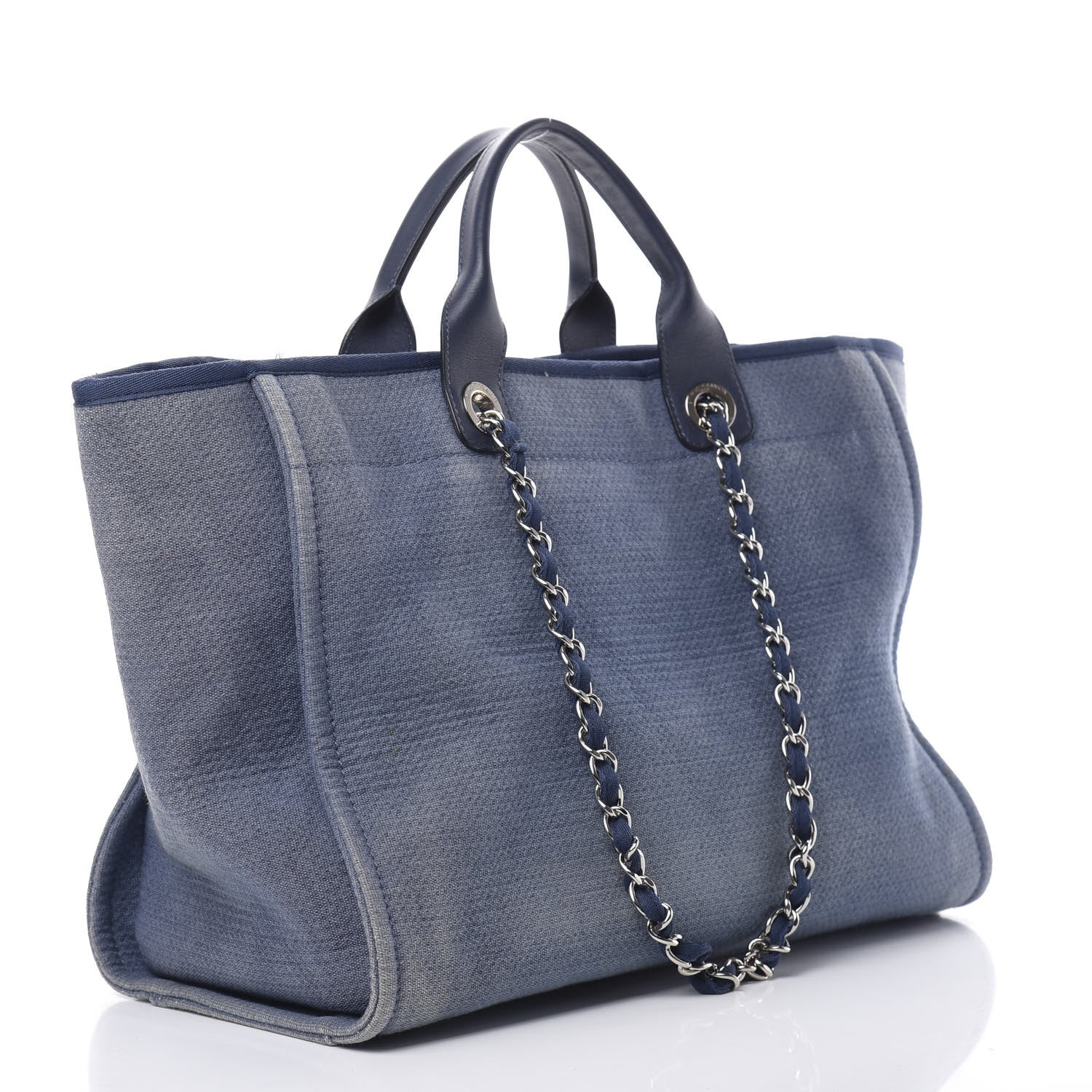 Chanel Canvas Medium Deauville Tote Blue 4 of 18